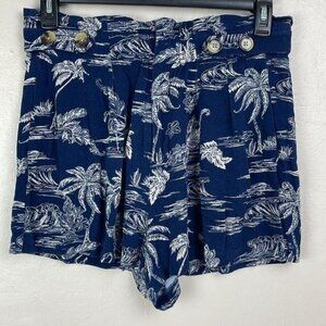 a.n.a. Blue Tropical Hawaiian Shorts 30x2.5 size 12 pockets lightweight beach
